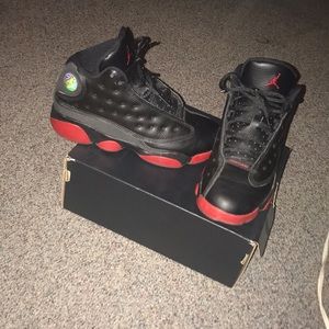 Black and red Jordans